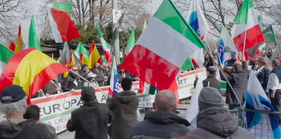 El «sindicato» de Vox, «Solidaridad», entona el «Cara al Sol» en Budapest