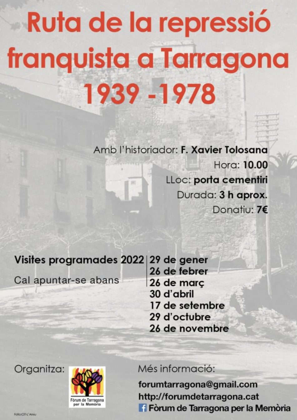 Visita guiada por los lugares de la represión franquista en Tarragona
