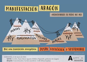 Teruel Existe y Paisajes de Teruel denuncian la invasión de renovables sin control por la que se manifiesta Aliente en Aragón