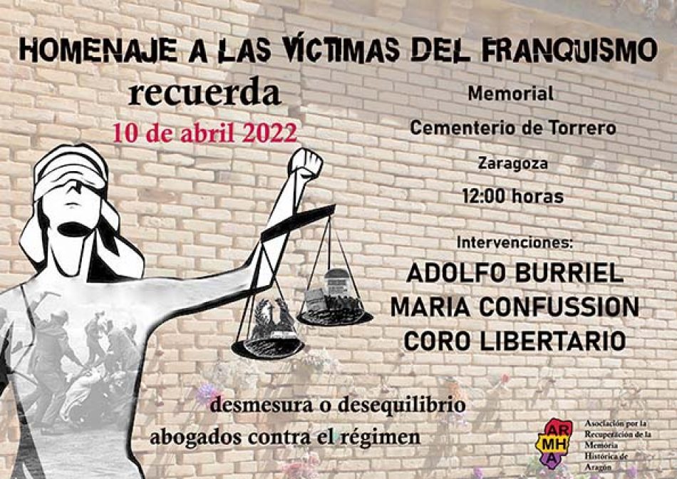 Acto anual de homenaje a las víctimas del franquismo en el memorial de Torrero (Zaragoza)