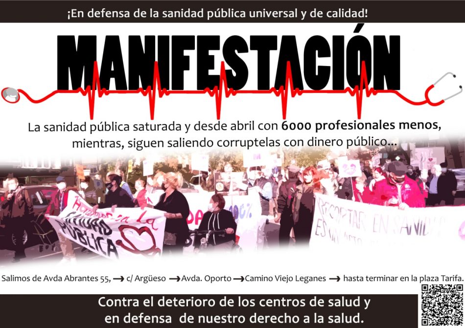 Nueva manifestación semanal frente al Centro de Salud de Abrantes contra el deterioro de los centros de salud en la Comunidad de Madrid