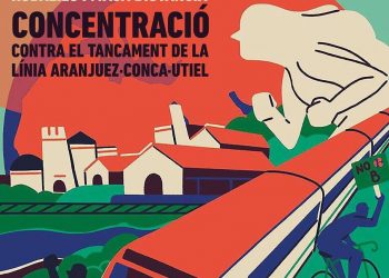 Concentración contra el cierre de la Línea Aranjuez-Cuenca-Utiel el 9 de abril