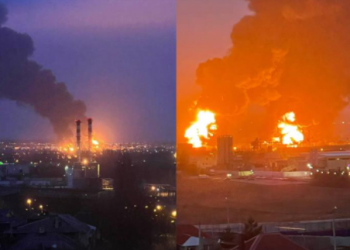 Depósito de petróleo ruso en llamas tras ataque de Ucrania