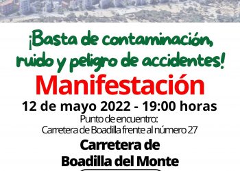 Campamento sale a calle para exigir al Ayuntamiento que vele por el cumplimiento de los 30 km/h en la carretera de Boadilla