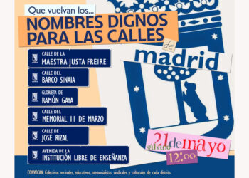 Acciones simultáneas para que devuelvan los nombres dignos al callejero de Madrid