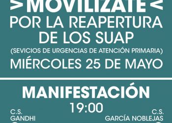 Colectivos vecinales de San Blas y Ciudad Lineal se manifiestan por cuarta vez para pedir la reapertura del único SUAP de los dos distritos
