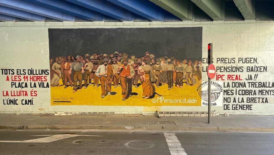 Campanya que el Moviment Pensionista de Badalona: «Inauguració Obra/Mural Quart Estat»