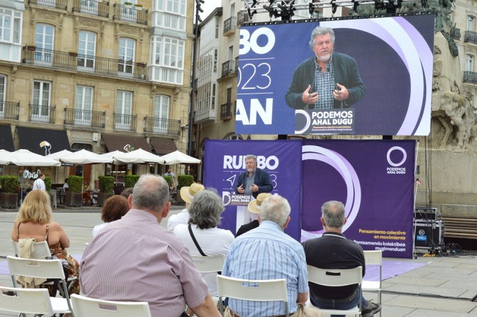 “No nos vamos a arrodillar ante el oligopolio energético”: Podemos Euskadi cierra su campaña ‘Haz que paguen’ para que las grandes eléctricas sufraguen esta crisis