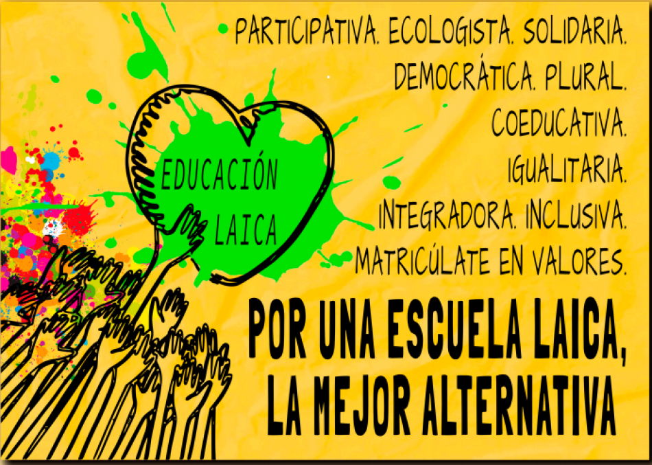 «La religión debe salir del currículo porque distorsiona la organización escolar: No te matricules»