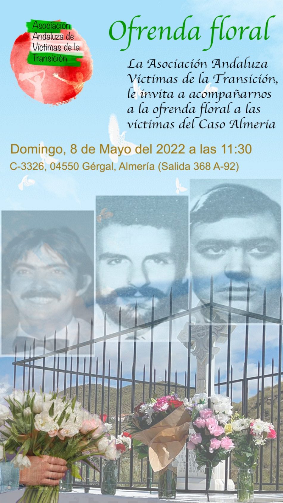 La Asociación Andaluza de Víctimas de la Transición conmemora el asesinato de los jóvenes del «Caso Almería» el 8 de mayo