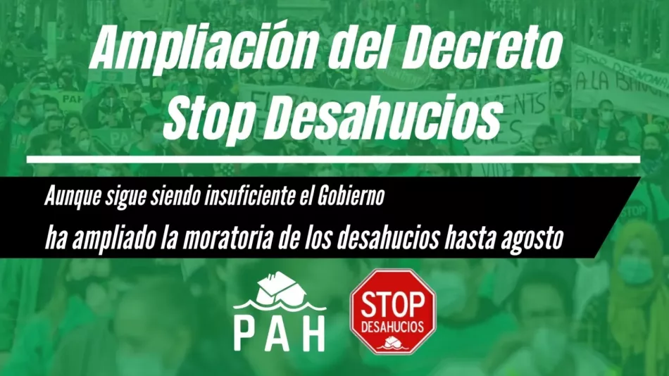 PAH: «Documento para acogerte a la moratoria de desahucios»