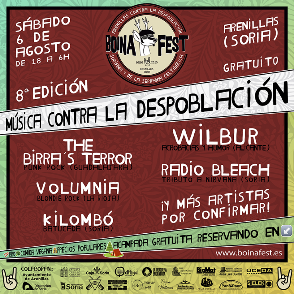 The Birra´s Terror, Volumnia, Radio Bleach y Kilombó se unen al Boina Fest en su lucha contra la despoblación