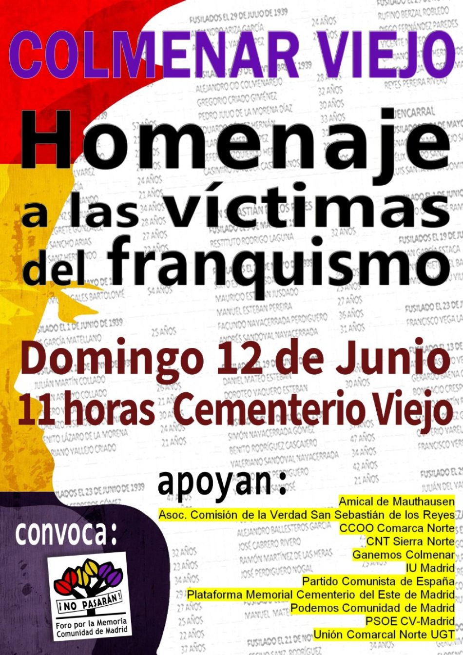 IX Homenaje a las Víctimas del Franquismo en Colmenar Viejo