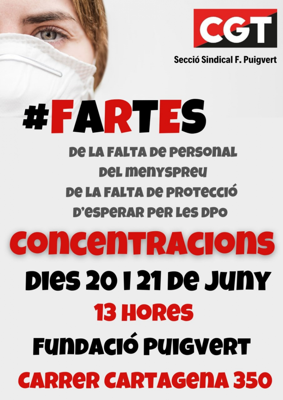 CGT Fundació Puigvert: la plantilla estan #FARTES