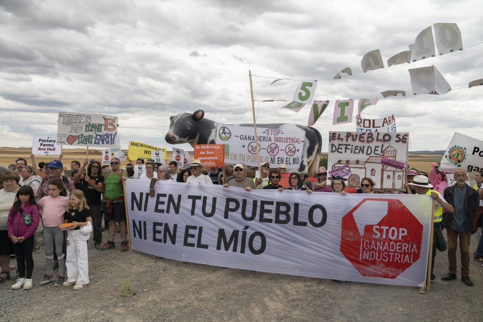 Una macromovilización en un pueblo soriano de 150 habitantes echa un pulso a la ganadería industrial