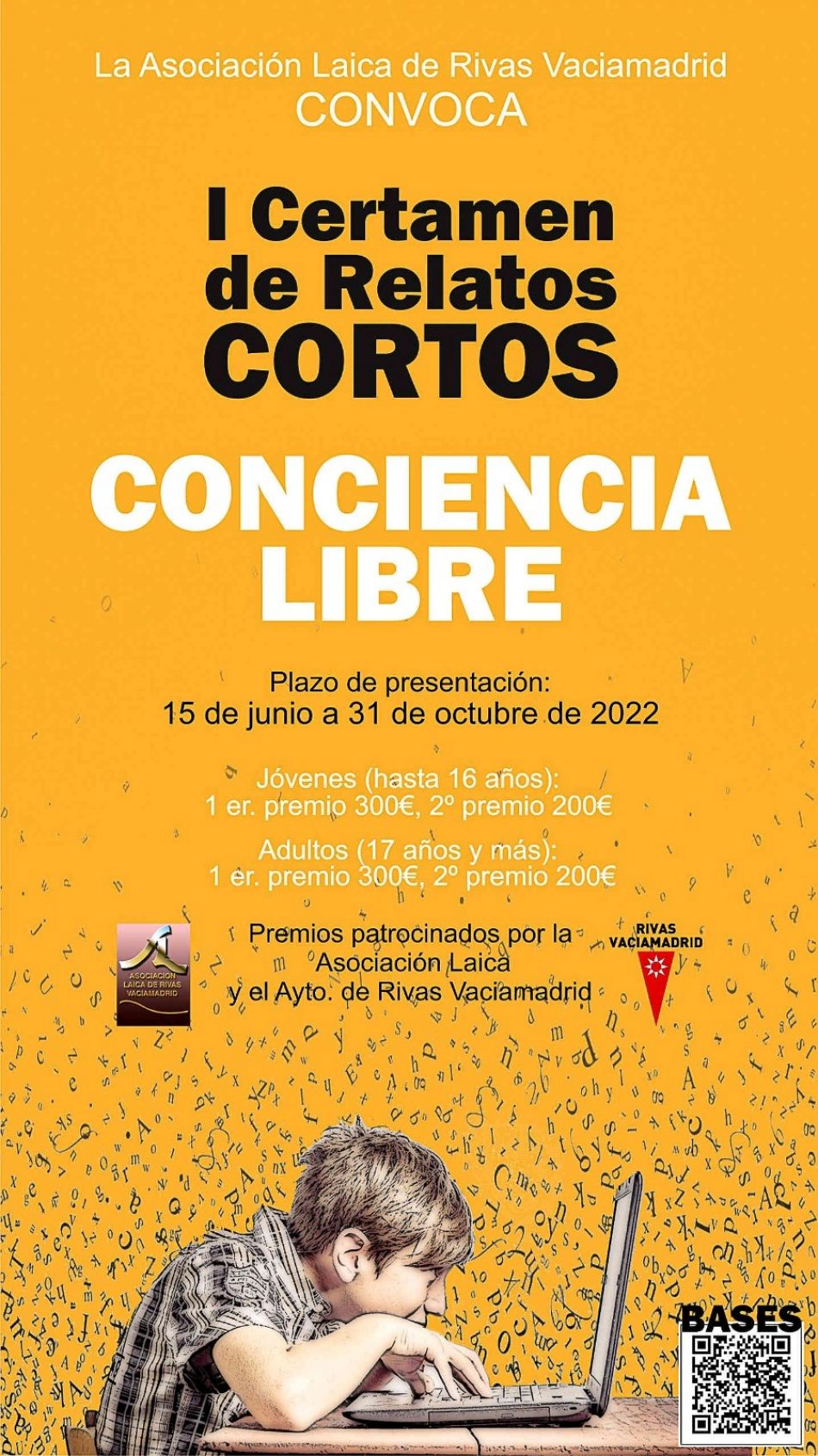 La Asociación Laica de Rivas Vaciamadrid (ALRV) convoca el I Certamen Literario de Narrativa Breve «Conciencia libre»