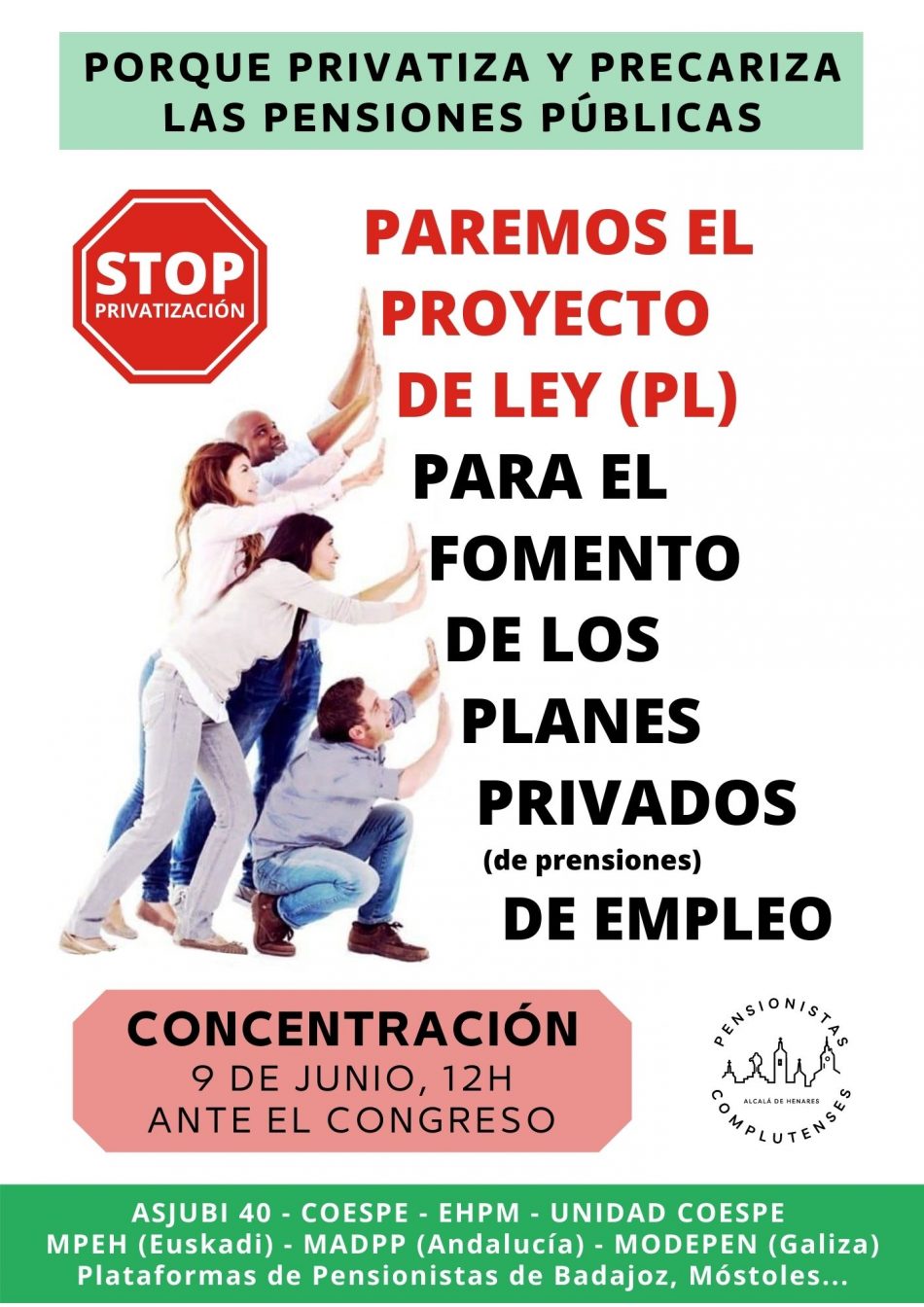 Paremos el proyecto de Ley para el Fomento de los Planes (de pensiones) Privados de Empleo (PPE)