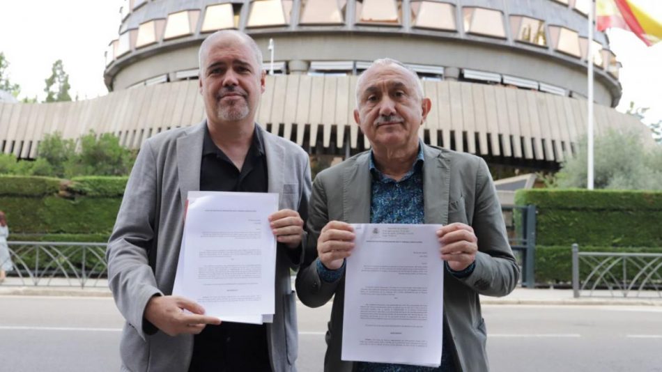 “CCOO y UGT no se van a amedrentar por estas fuerzas reaccionarias y neofascistas que están intentando deteriorar el papel de las organizaciones sindicales”