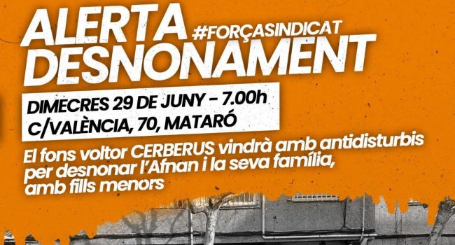 Alerta: desnonament amb antidisturbis a Cerdanyola, Mataró