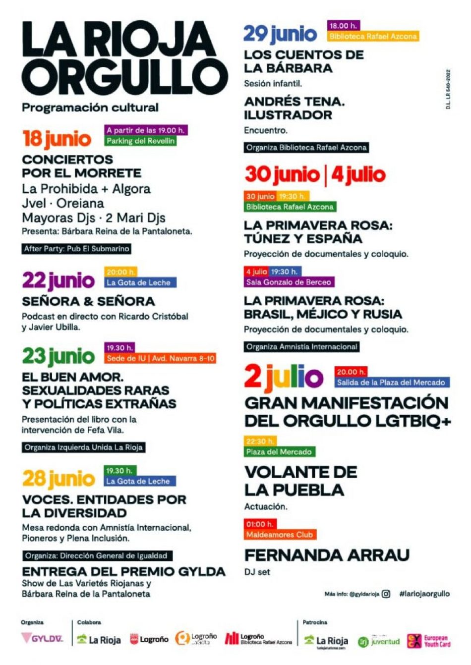 Conciertos por el Morrete, pistoletazo de salida de los actos culturales y reivindicativos del orgullo LGTBI+ en La Rioja