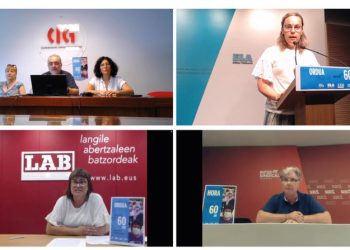 ELA, LAB, CIG y la Intersindical Catalana exigen al Gobierno de Madrid que articule la jubilación a los 60 años del personal sanitario y sociosanitario