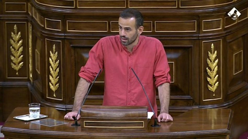 Bustamante destaca en el Pleno las “políticas expansivas, sociales y de protección” que impulsa Unidas Podemos para “salvar cientos de miles de pymes y tener récord de empleo”