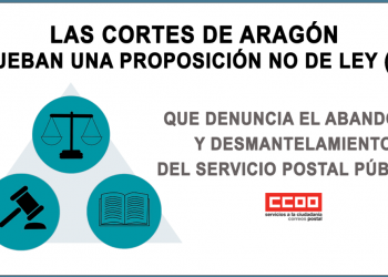 Las cortes de Aragón aprueban una Proposición No de Ley (PNL) que denuncia el abandono y desmantelamiento del servicio postal público