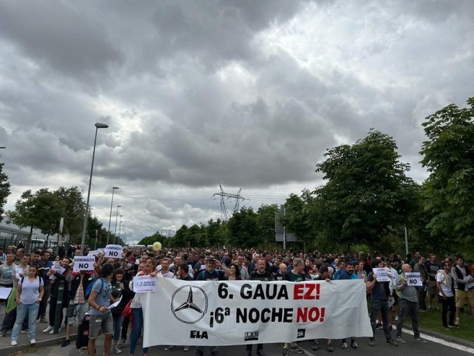 Nueva exitosa jornada de huelga en Mercedes (Gasteiz), tras el anuncio de un preacuerdo entre dirección y UGT, CCOO, Ekintza y PIM