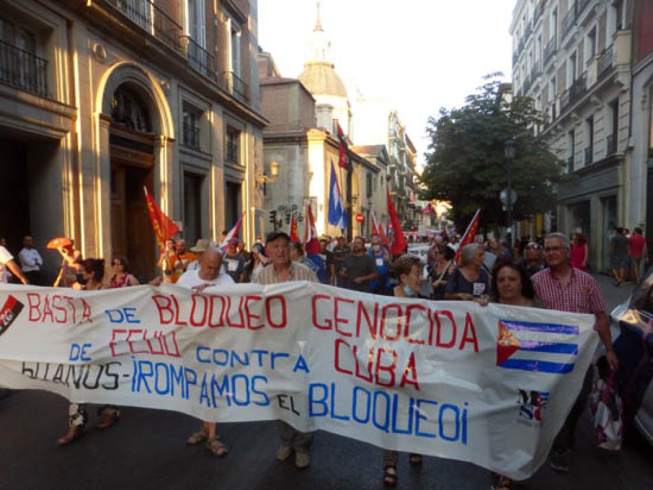 Manifestación en Madrid por el 26 de julio dijo «Basta de Bloqueo Genocida de EEUU contra Cuba»