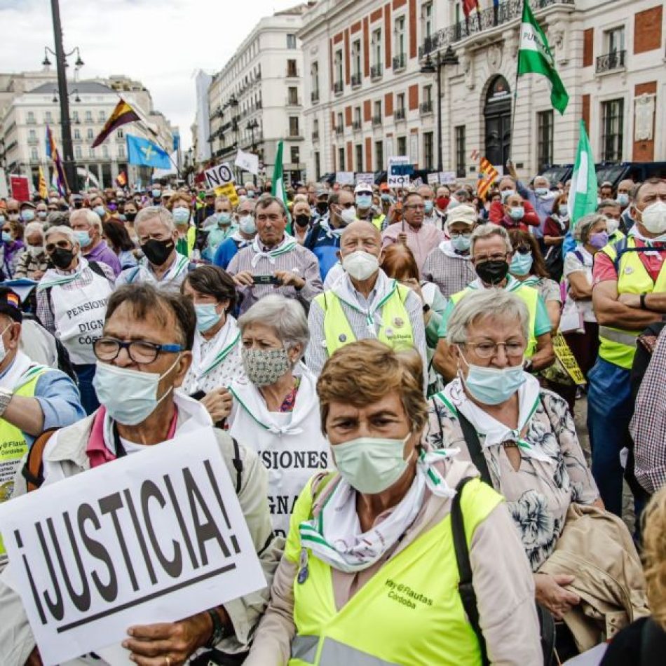 Organizaciones sociales en defensa de las pensiones públicas convocan movilización en Madrid el día 15 de Octubre