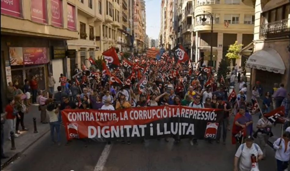 CGT no pagará las multas impuestas por la Policía Nacional el pasado 1º de Mayo en València