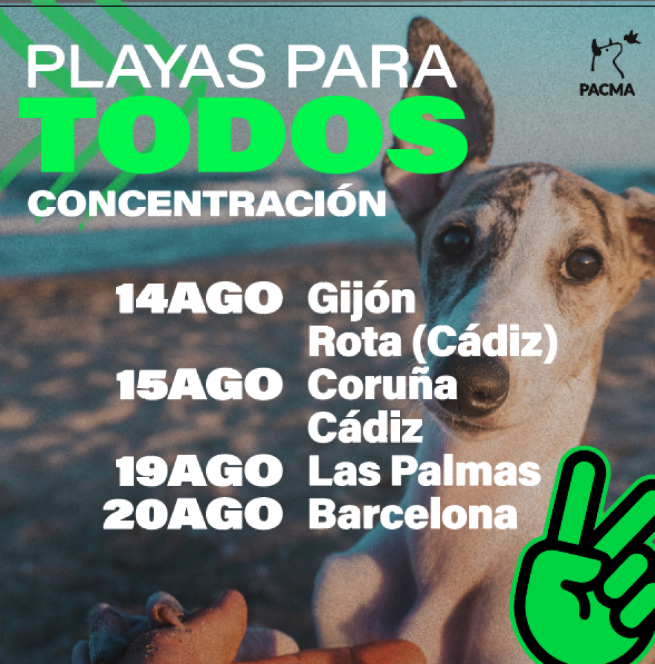 PACMA convoca concentraciones en seis ciudades españolas para pedir «playas para todos»