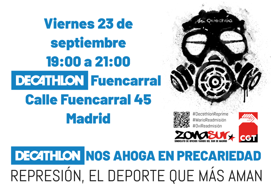 23-S: Convocada concentración en la C/ Fuencarral 45 de Madrid bajo el lema «Decathlon nos ahoga en precariedad»