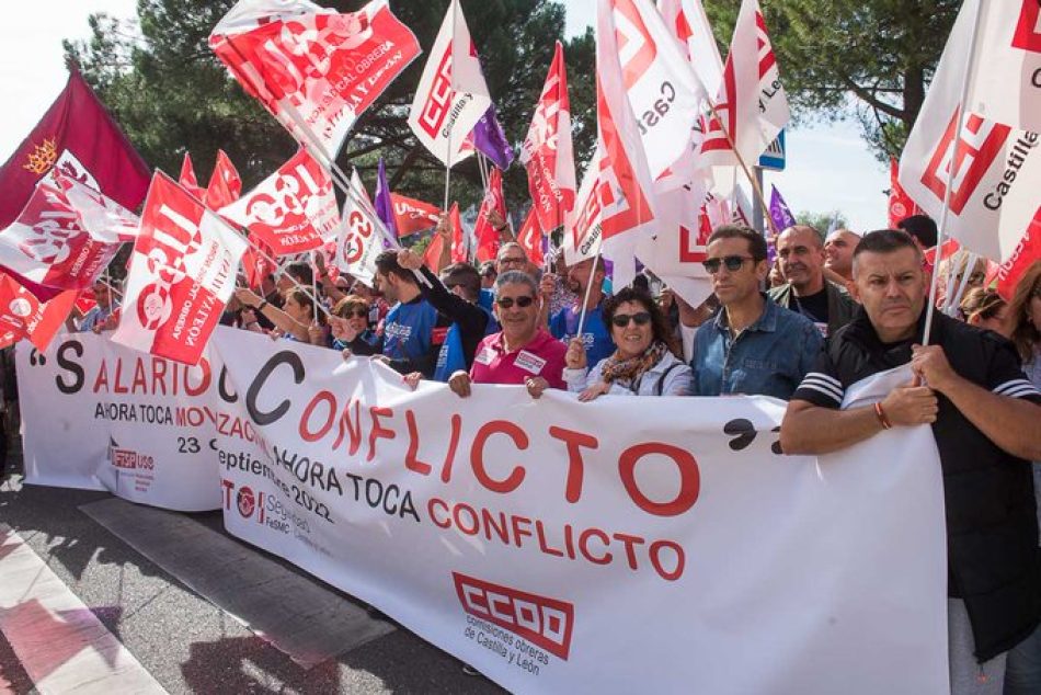 CCOO y UGT convocan concentraciones el 7 de octubre y una gran manifestación el 3 de noviembre para «desatascar los convenios colectivos» y subir los salarios