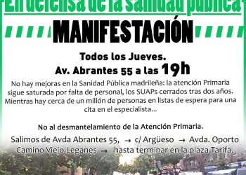Protesta contra el cierre del centro de salud de Abrantes y en defensa de la Atención Primaria en Carabanchel