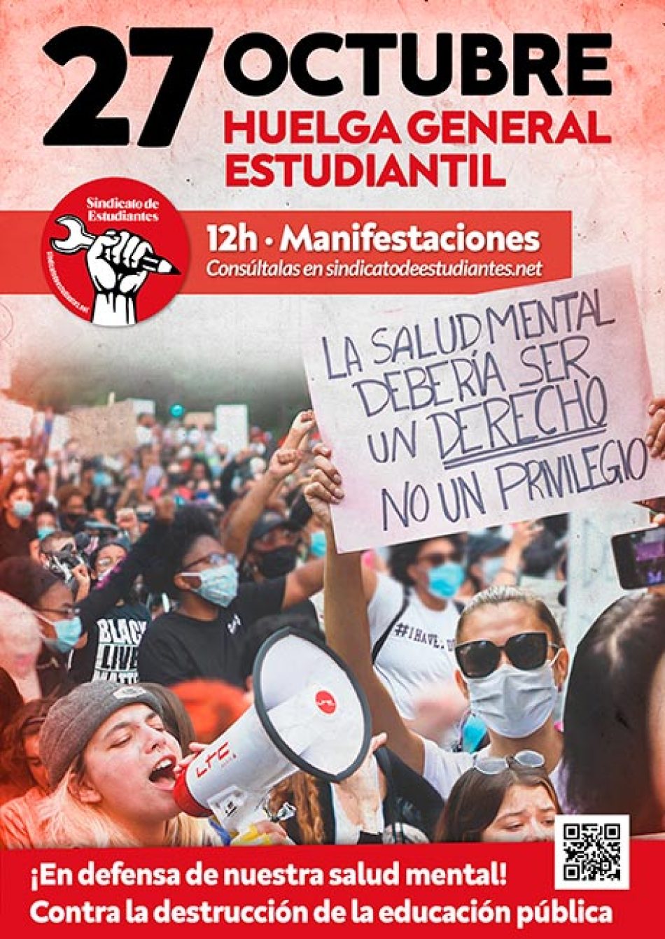 Huelga estudiantil y manifestaciones en defensa de la salud mental: 27 octubre