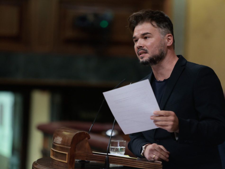 Rufián reclama a Sánchez que compleixi amb les inversions a Catalunya i procuri «que la seva paraula valgui alguna cosa»