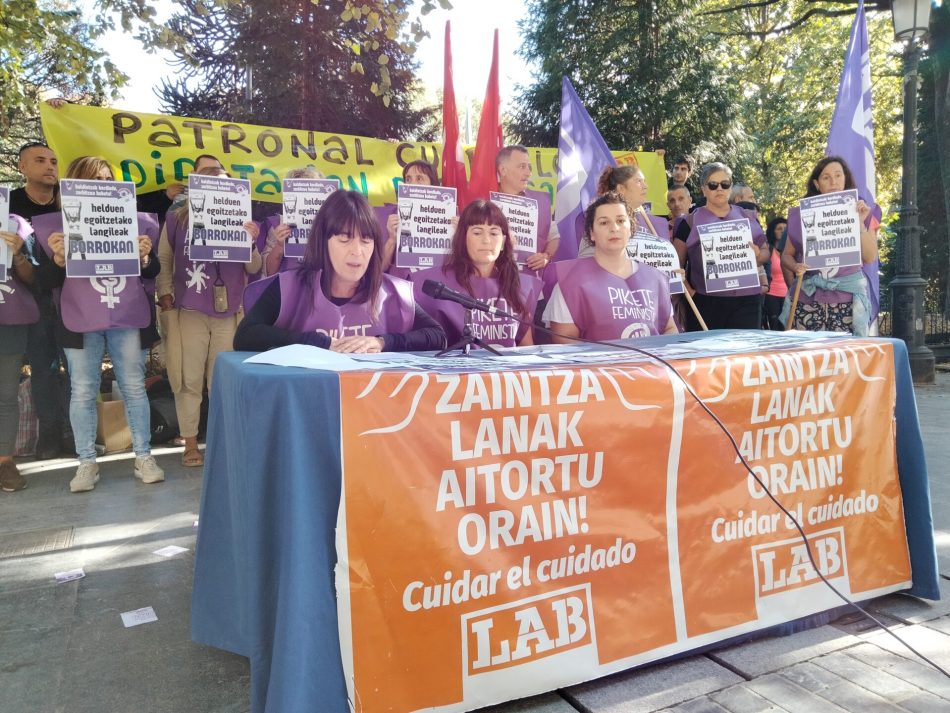 En plena jornada de huelga en Nafarroa, Araba y Bizkaia, LAB anuncia que va a iniciar un nuevo ciclo de lucha en las residencias de mayores de Gipuzkoa