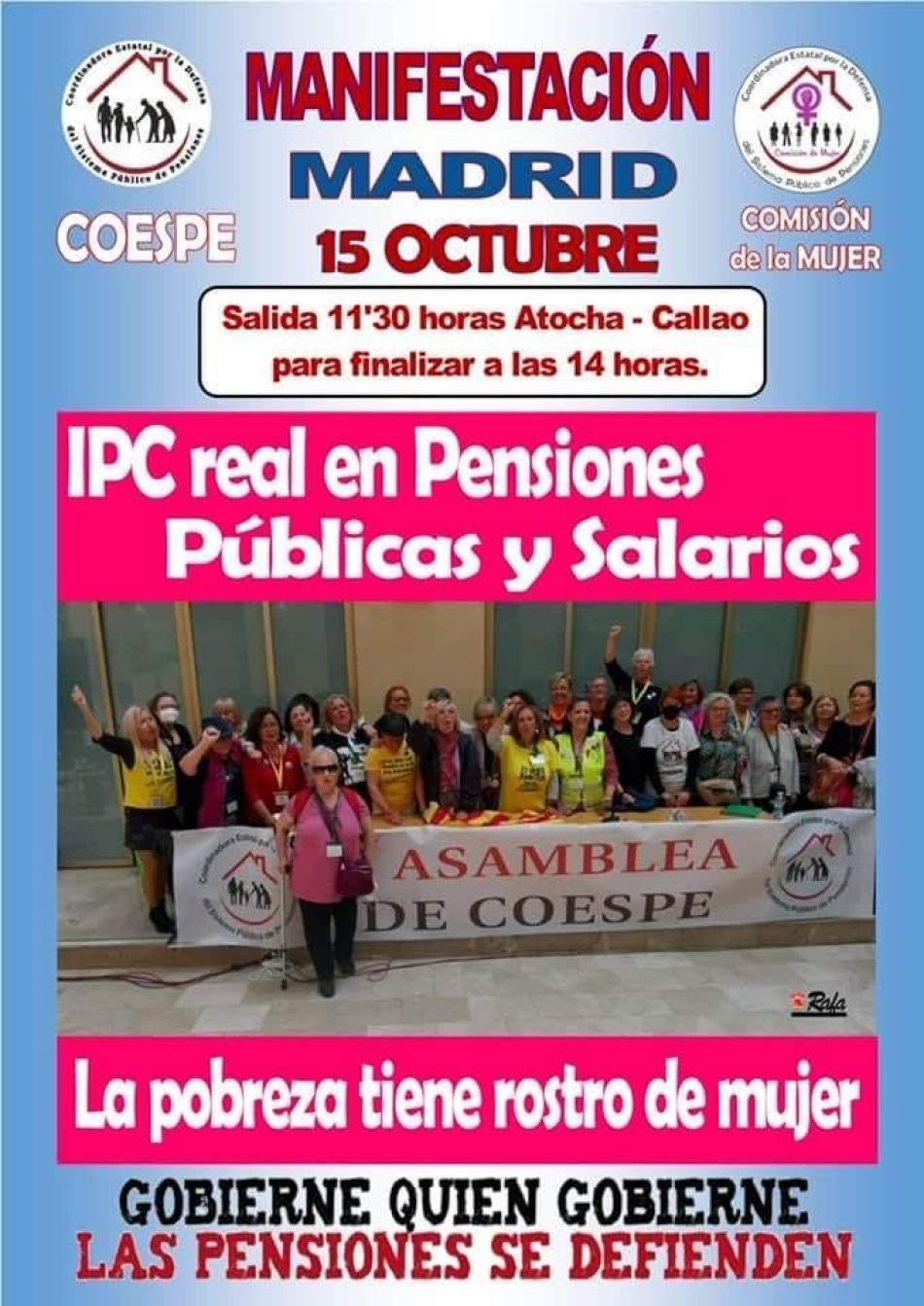 COESPE (Coordinadora Estatal por la Defensa del Sistema Publico de Pensiones): «El 15 de octubre, todos a Madrid»