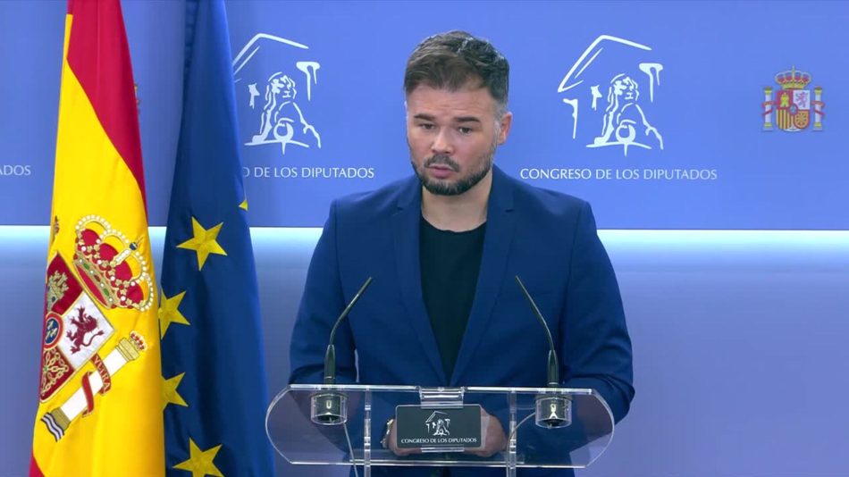 Rufián lamenta que la Ley de Vivienda siga bloqueada en la negociación de las enmiendas en los PGE