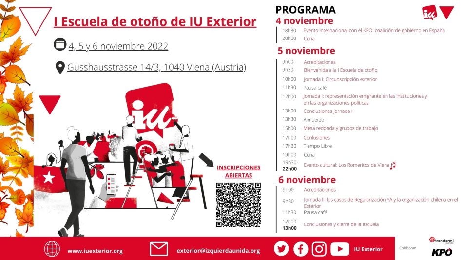 IU Exterior organiza su I Escuela de otoño los días 4, 5 y 6 de noviembre en Viena