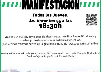 Siguen las manifestaciones en Carabanchel en defensa de la Atención Primaria y contra el cierre de los SUAP