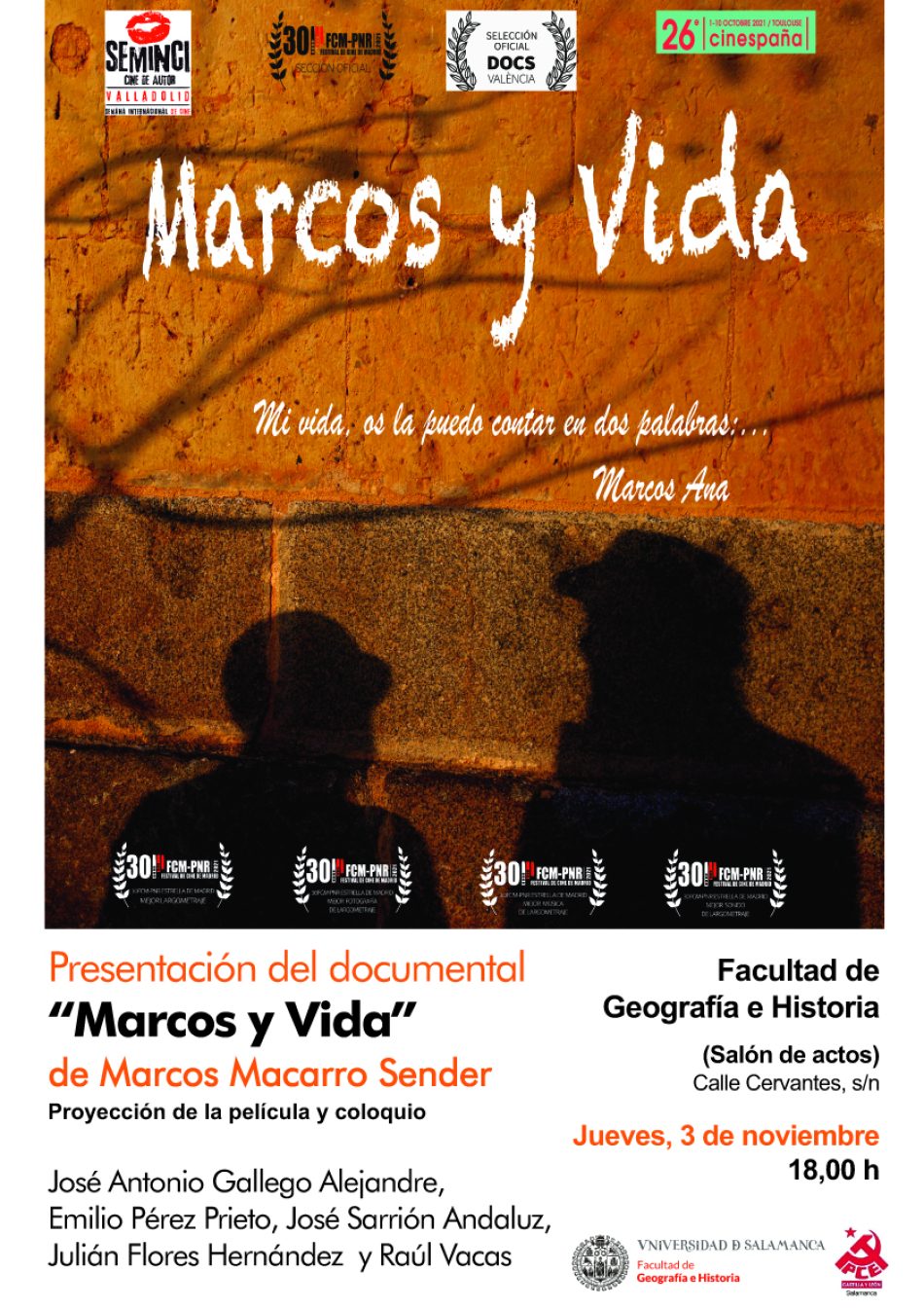 Salamanca acogerá la presentación del documental «Marcos y Vida», sobre la vida del poeta Marcos Ana