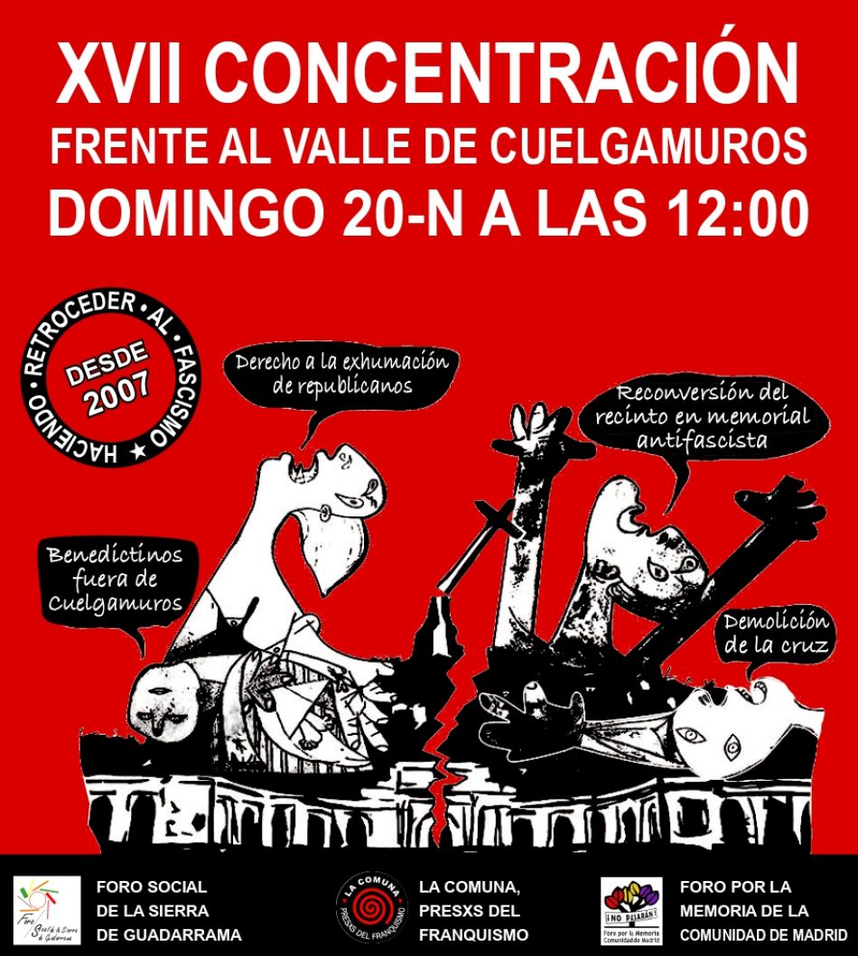 Convocada concentración en la puerta del Valle de Cuelgamuros, este domingo 20 de noviembre