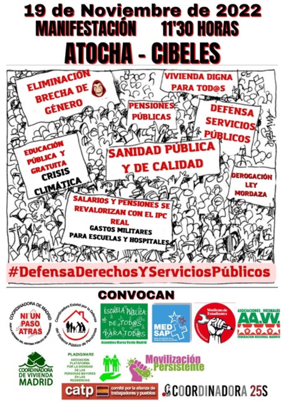 #19NLoVolveremosAConseguir: Manifestación en defensa de los servicios públicos