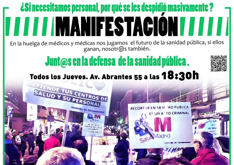 Otro jueves, Carabanchel se manifiesta en defensa de la sanidad pública