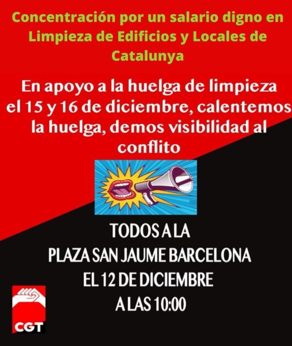 CGT Barcelona: «Las invisibles de la fregona van a la huelga»