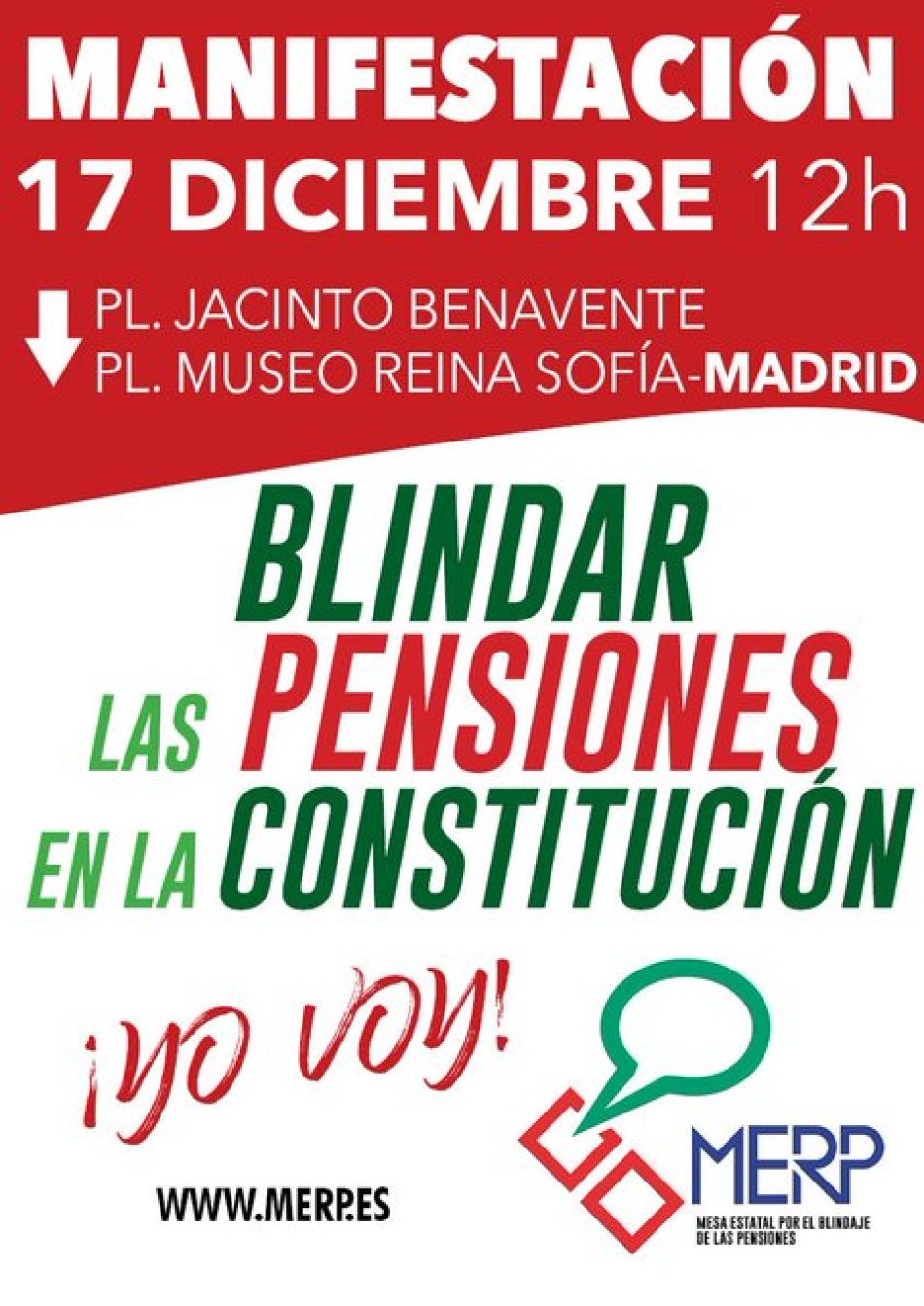 PACMA se adhiere a la manifestación para blindar las pensiones este sábado en Madrid