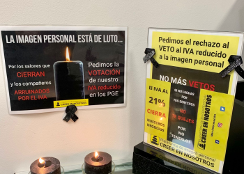 La imagen personal se pone de luto e inicia una vigilia de 24h. contra los vetos del PSOE a las enmiendas por la bajada del IVA al sector