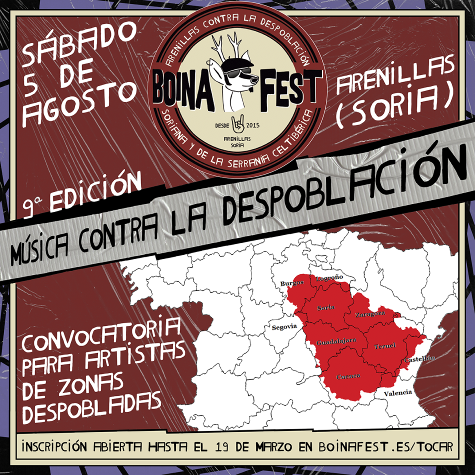 El 1er festival contra la despoblación Boina Fest prepara su 9ª edición y busca artistas de las zonas más despobladas